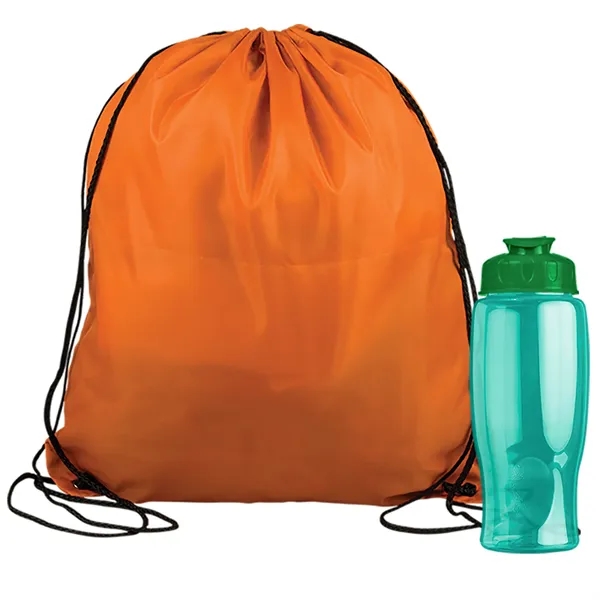 Drawstring backpack in a bottle combo kit.... from ASI 40480 Koozie Group