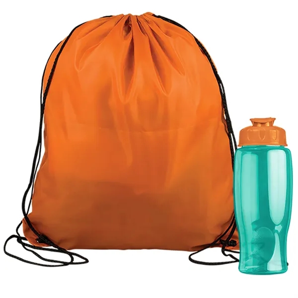 Drawstring backpack in a bottle combo kit.... from ASI 40480 Koozie Group