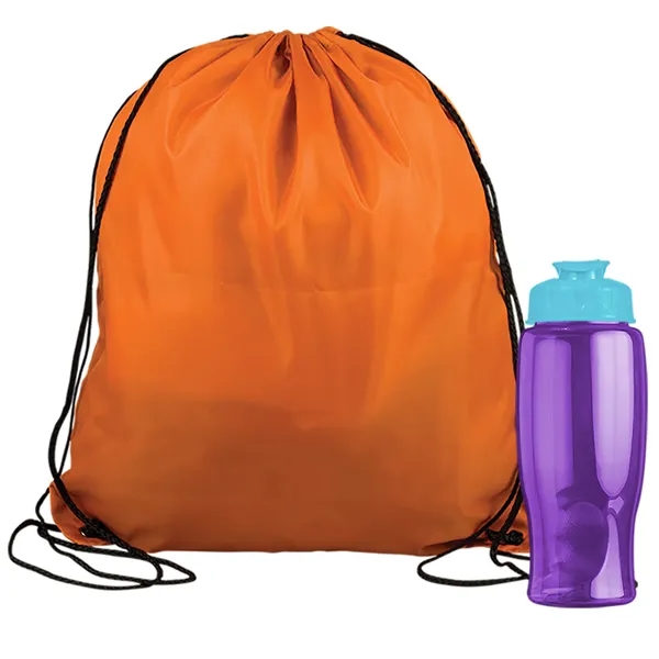 Drawstring backpack in a bottle combo kit.... from ASI 40480 Koozie Group