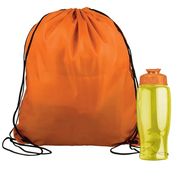 Drawstring backpack in a bottle combo kit.... from ASI 40480 Koozie Group