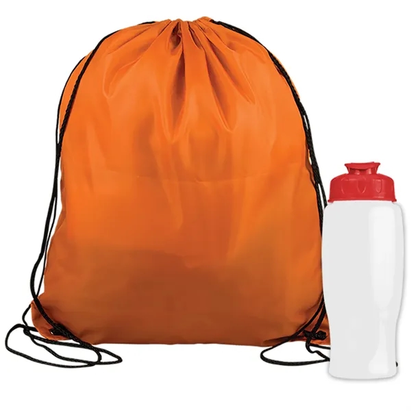 Drawstring backpack in a bottle combo kit.... from ASI 40480 Koozie Group