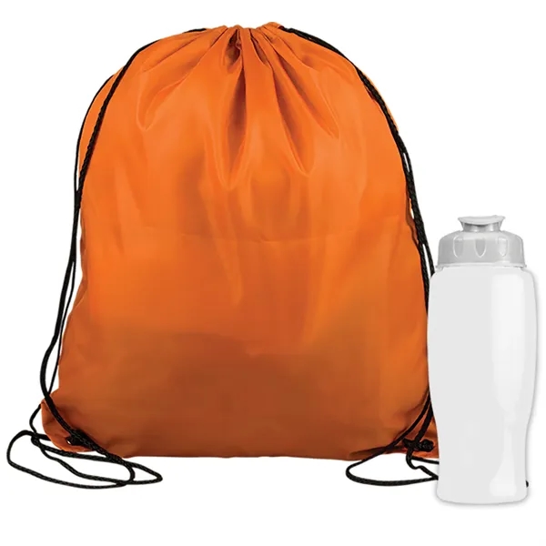 Drawstring backpack in a bottle combo kit.... from ASI 40480 Koozie Group