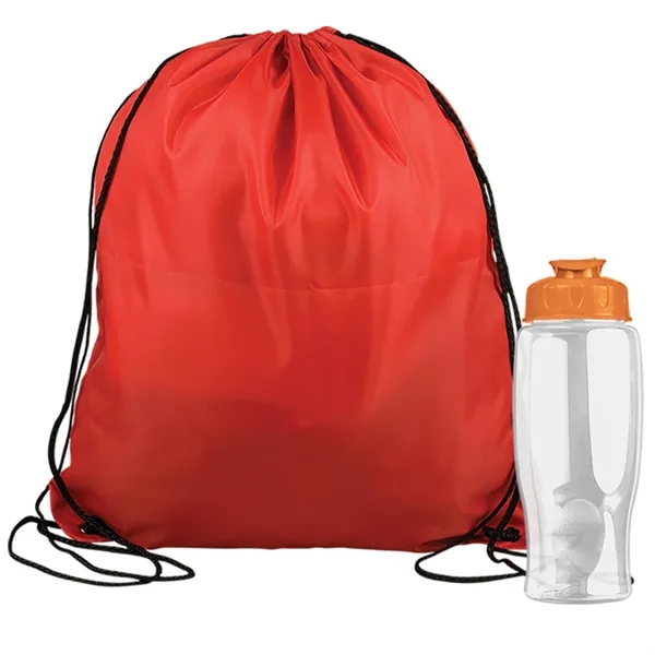 Drawstring backpack in a bottle combo kit.... from ASI 40480 Koozie Group