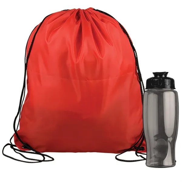 Drawstring backpack in a bottle combo kit.... from ASI 40480 Koozie Group