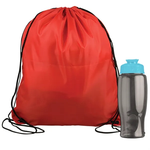 Drawstring backpack in a bottle combo kit.... from ASI 40480 Koozie Group
