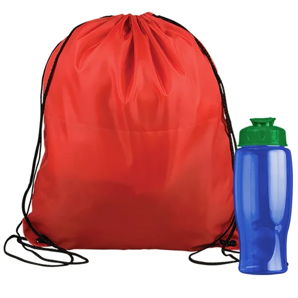 Drawstring backpack in a bottle combo kit.... from ASI 40480 Koozie Group