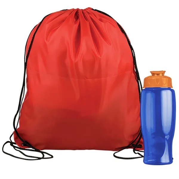 Drawstring backpack in a bottle combo kit.... from ASI 40480 Koozie Group