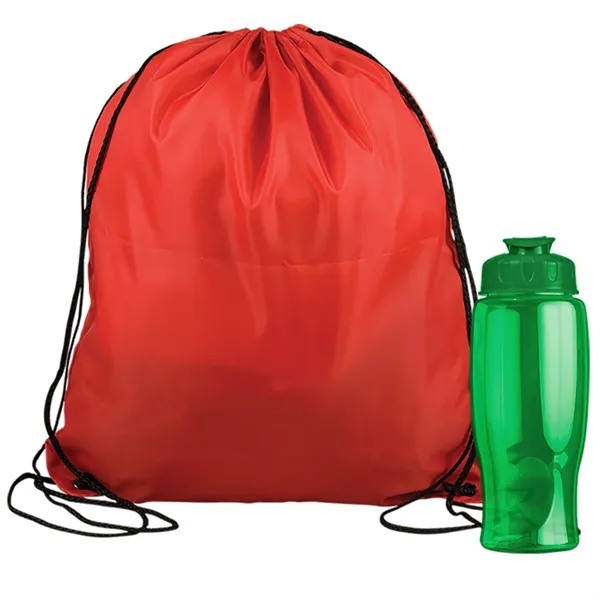 Drawstring backpack in a bottle combo kit.... from ASI 40480 Koozie Group