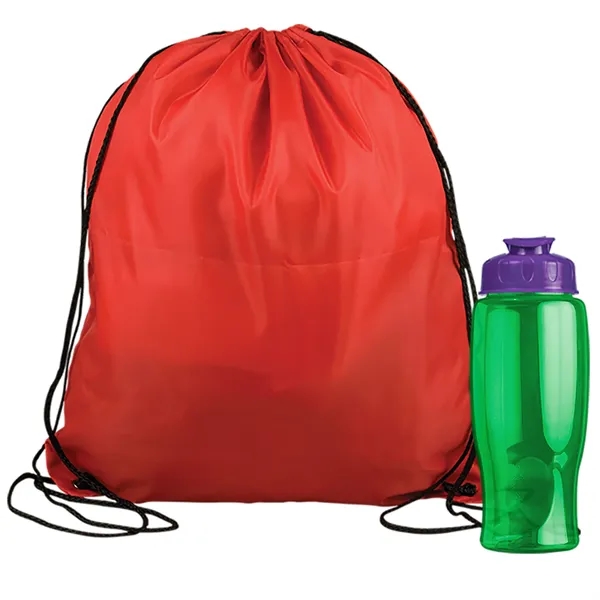 Drawstring backpack in a bottle combo kit.... from ASI 40480 Koozie Group