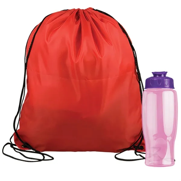 Drawstring backpack in a bottle combo kit.... from ASI 40480 Koozie Group