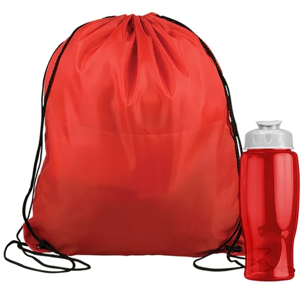 Drawstring backpack in a bottle combo kit.... from ASI 40480 Koozie Group