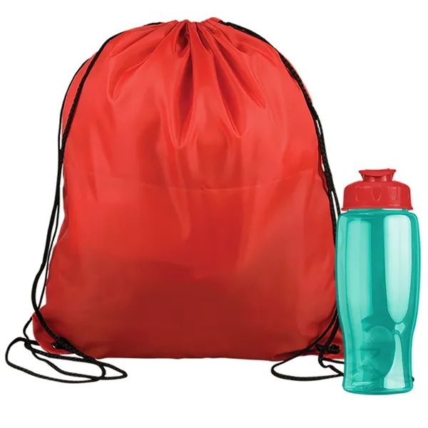 Drawstring backpack in a bottle combo kit.... from ASI 40480 Koozie Group