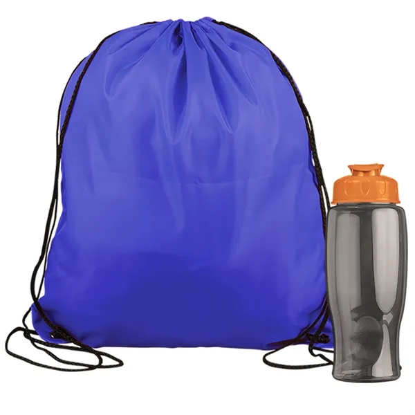 Drawstring backpack in a bottle combo kit.... from ASI 40480 Koozie Group