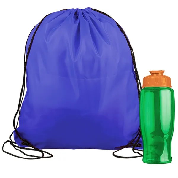 Drawstring backpack in a bottle combo kit.... from ASI 40480 Koozie Group