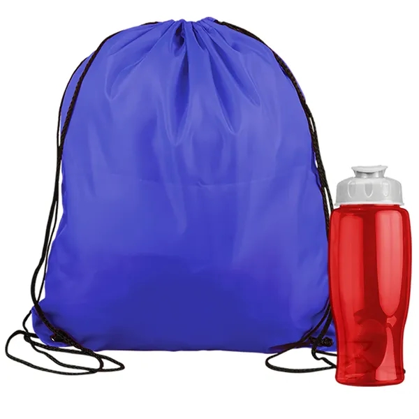 Drawstring backpack in a bottle combo kit.... from ASI 40480 Koozie Group