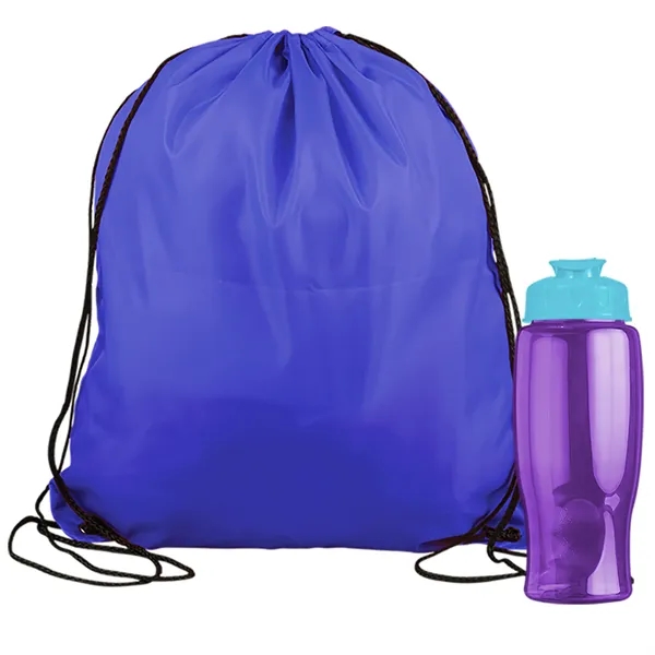 Drawstring backpack in a bottle combo kit.... from ASI 40480 Koozie Group