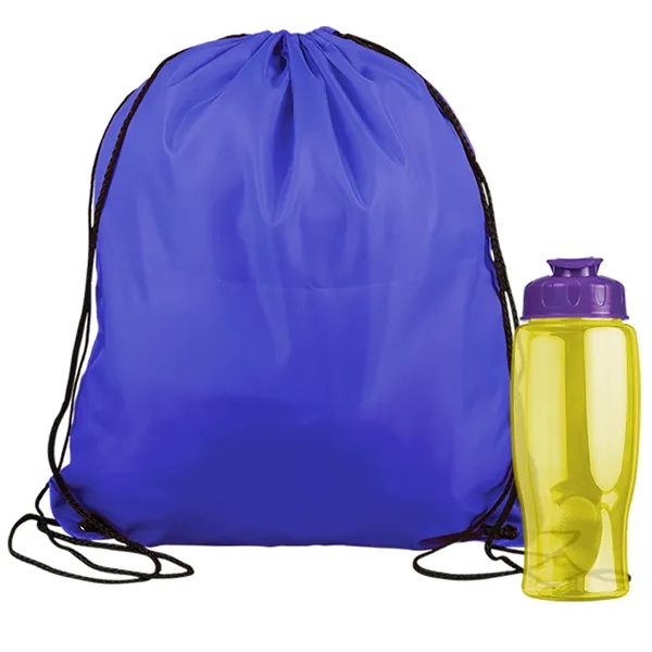Drawstring backpack in a bottle combo kit.... from ASI 40480 Koozie Group