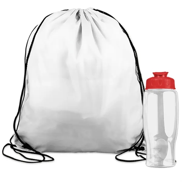Drawstring backpack in a bottle combo kit.... from ASI 40480 Koozie Group