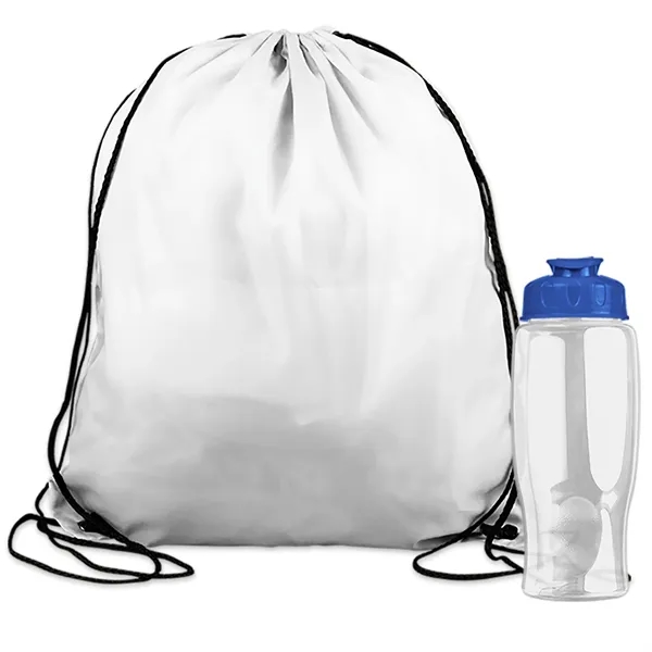 Drawstring backpack in a bottle combo kit.... from ASI 40480 Koozie Group