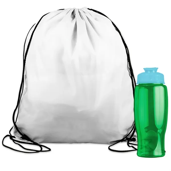 Drawstring backpack in a bottle combo kit.... from ASI 40480 Koozie Group