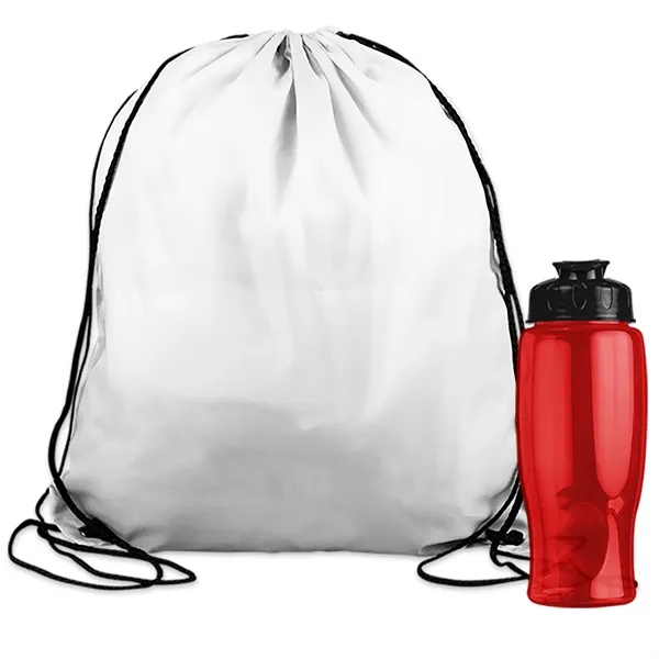 Drawstring backpack in a bottle combo kit.... from ASI 40480 Koozie Group