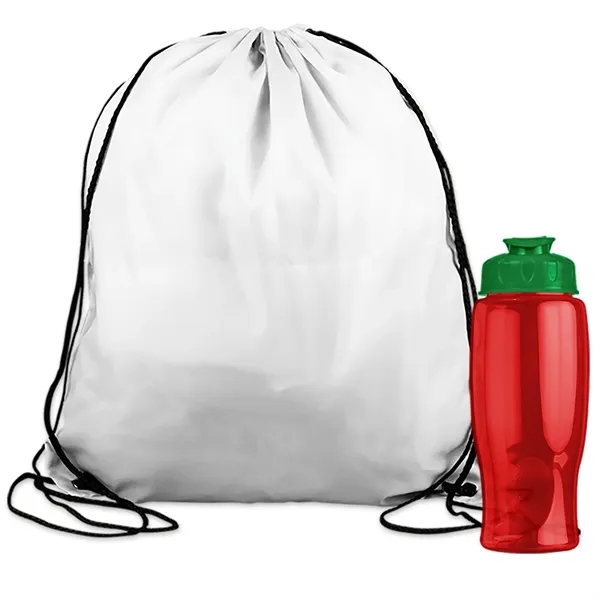 Drawstring backpack in a bottle combo kit.... from ASI 40480 Koozie Group