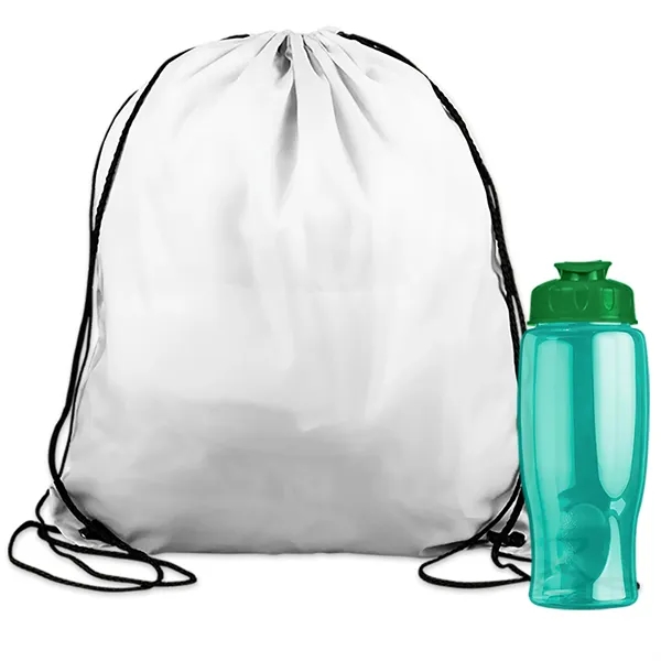 Drawstring backpack in a bottle combo kit.... from ASI 40480 Koozie Group