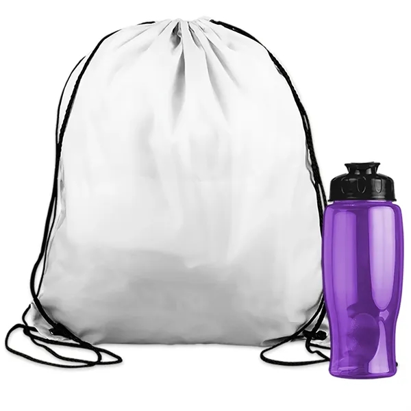 Drawstring backpack in a bottle combo kit.... from ASI 40480 Koozie Group