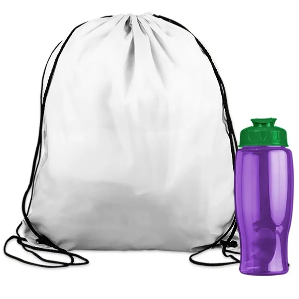 Drawstring backpack in a bottle combo kit.... from ASI 40480 Koozie Group