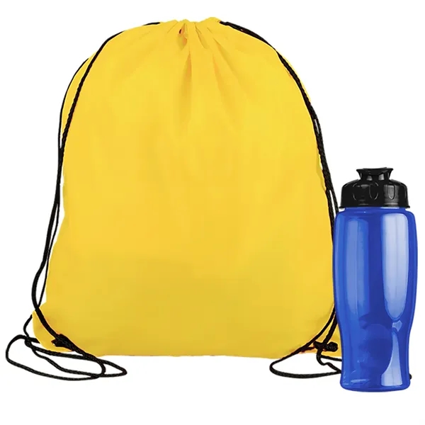 Drawstring backpack in a bottle combo kit.... from ASI 40480 Koozie Group