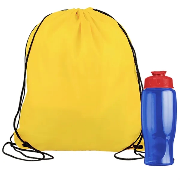 Drawstring backpack in a bottle combo kit.... from ASI 40480 Koozie Group