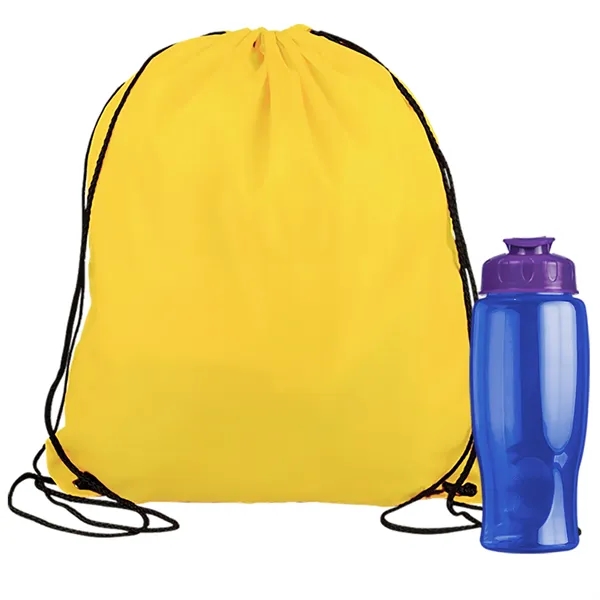 Drawstring backpack in a bottle combo kit.... from ASI 40480 Koozie Group