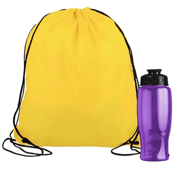 Drawstring backpack in a bottle combo kit.... from ASI 40480 Koozie Group