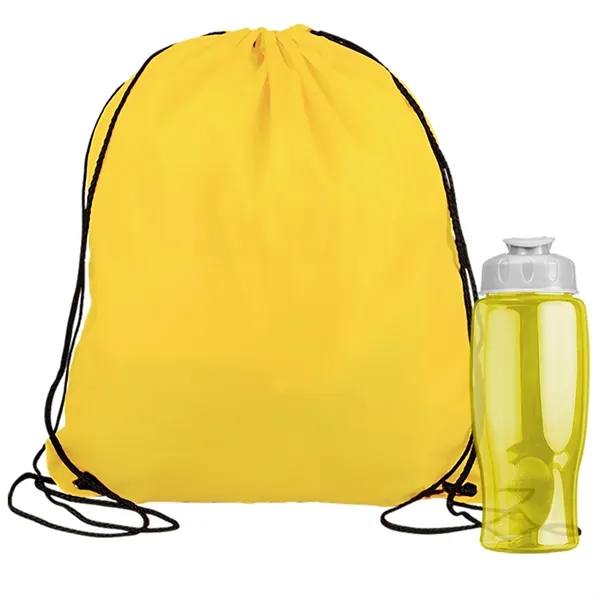 Drawstring backpack in a bottle combo kit.... from ASI 40480 Koozie Group