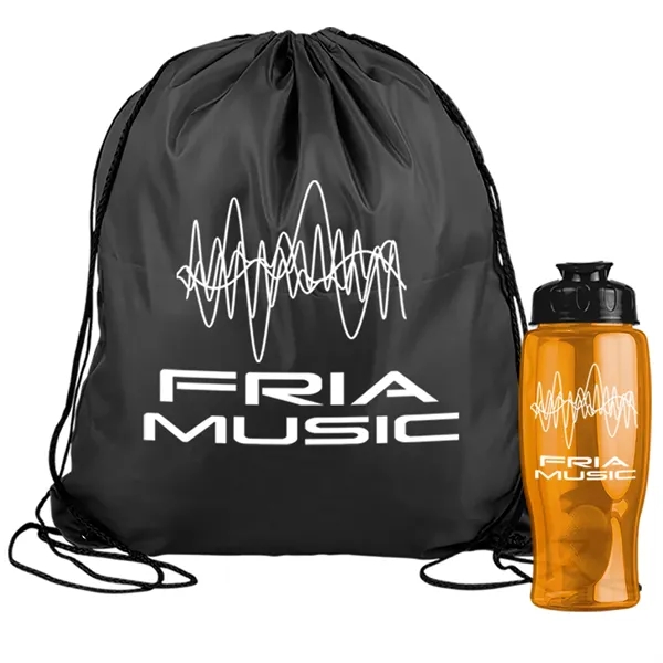 Drawstring backpack in a bottle combo kit.... from ASI 40480 Koozie Group