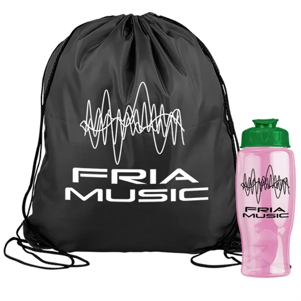 Drawstring backpack in a bottle combo kit.... from ASI 40480 Koozie Group