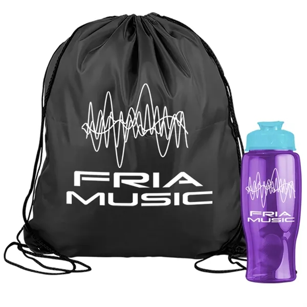 Drawstring backpack in a bottle combo kit.... from ASI 40480 Koozie Group