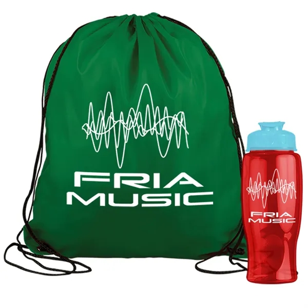 Drawstring backpack in a bottle combo kit.... from ASI 40480 Koozie Group