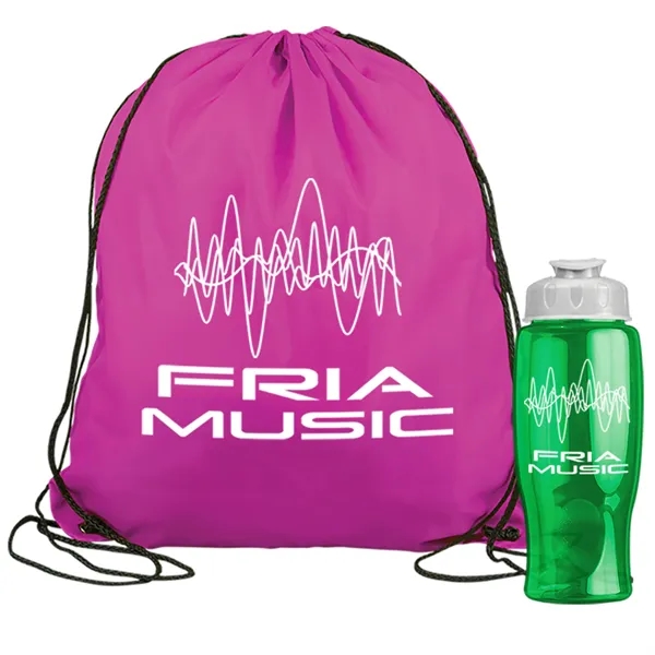 Drawstring backpack in a bottle combo kit.... from ASI 40480 Koozie Group