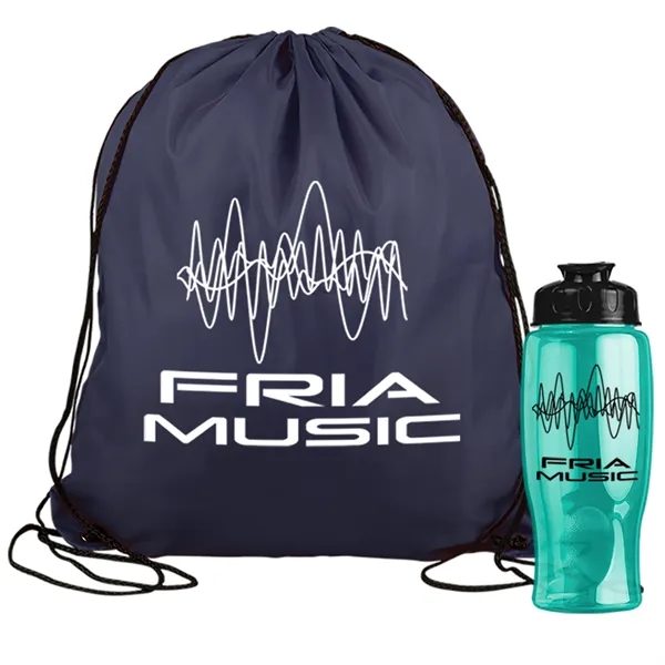 Drawstring backpack in a bottle combo kit.... from ASI 40480 Koozie Group