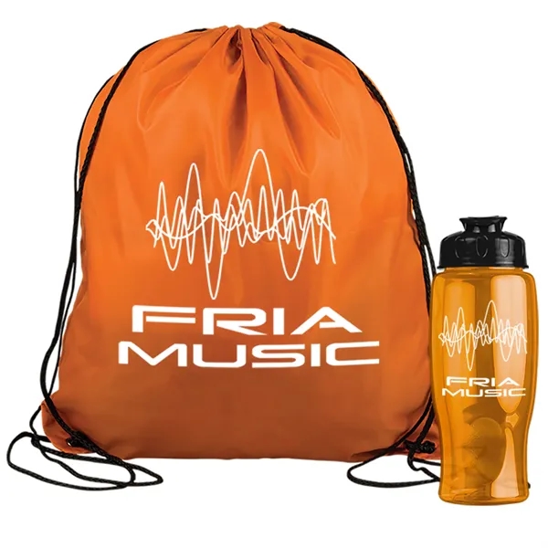 Drawstring backpack in a bottle combo kit.... from ASI 40480 Koozie Group
