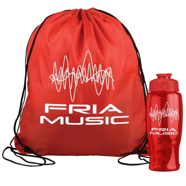 Drawstring backpack in a bottle combo kit.... from ASI 40480 Koozie Group