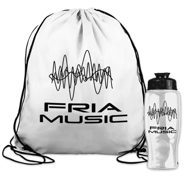 Drawstring backpack in a bottle combo kit.... from ASI 40480 Koozie Group