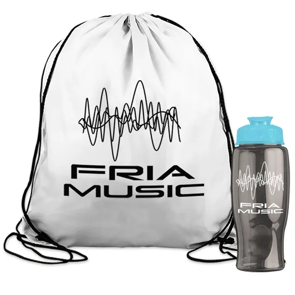 Drawstring backpack in a bottle combo kit.... from ASI 40480 Koozie Group