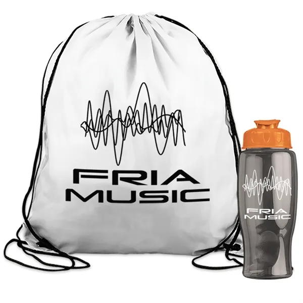 Drawstring backpack in a bottle combo kit.... from ASI 40480 Koozie Group