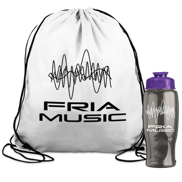 Drawstring backpack in a bottle combo kit.... from ASI 40480 Koozie Group