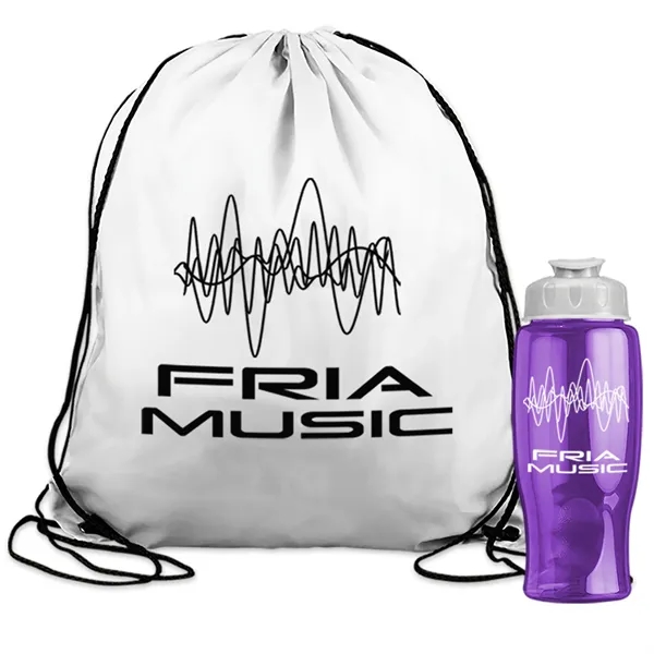 Drawstring backpack in a bottle combo kit.... from ASI 40480 Koozie Group
