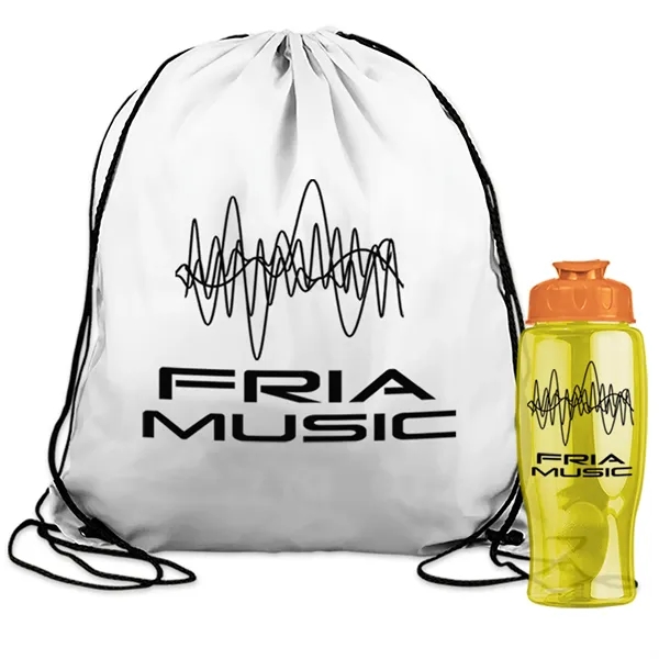 Drawstring backpack in a bottle combo kit.... from ASI 40480 Koozie Group