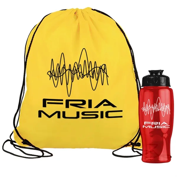 Drawstring backpack in a bottle combo kit.... from ASI 40480 Koozie Group
