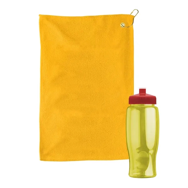 27 oz. Poly-pure transparent bottle with microfiber golf towel. Towel is... from ASI 40480 Koozie Group